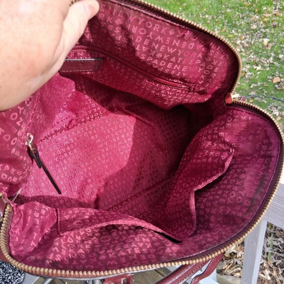 Kate Spade RN 01022760 Burgundy Red Satchel Crossbody Shoulder Bag - Picture 2 of 13